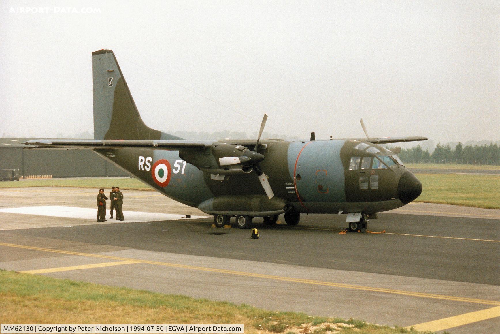 MM62130, Aeritalia G-222TCM C/N 4037, Another view of the RSV G222TCM, callsign India 2130, on the flight-line at the 1994 Intnl Air Tattoo at RAF Fairford.