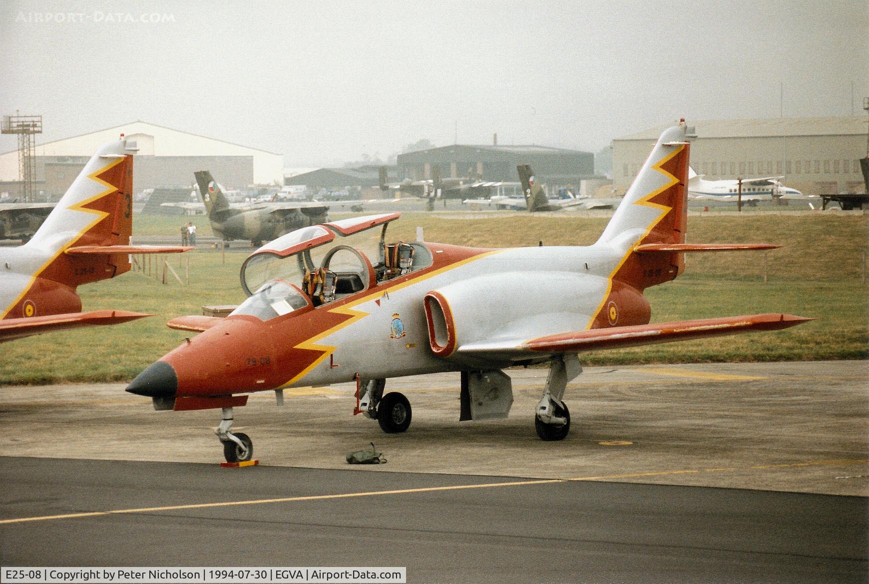 E25-08, CASA C-101EB Aviojet C/N EB01-08-008, CASA 101EB Aviojet of the Spanish Air Force's Team Aguila aerobatic team on the flight-line at the 1994 Intnl Air Tattoo at RAF Fairford.