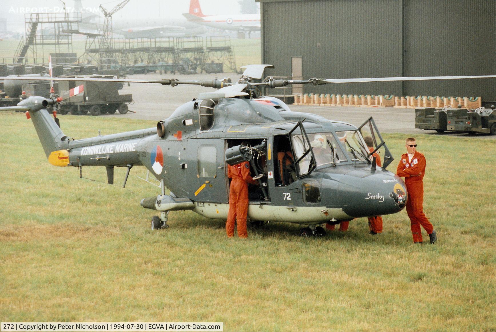 272, Westland SH-14D Lynx C/N 124, SH-14D Lynx, callsign Netherlands Navy 751, of 860 Squadron on display at the 1994 Intnl Air Tattoo at RAF Fairford.