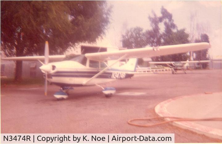 N3474R, 1968 Cessna 182L Skylane C/N 18258774, N3474R @ O27, circa 1974