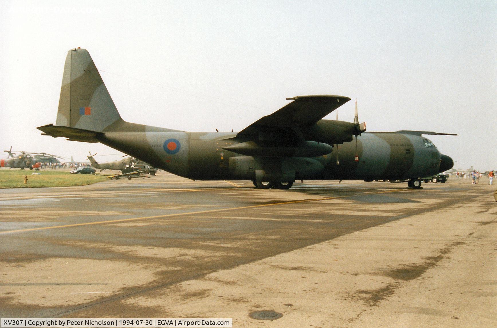 XV307, 1966 Lockheed C-130K Hercules C.3 C/N 382-4275, Hercules C.3, callsign Ascot 952, of the Lyneham Transport Wing on display at the 1994 Intnl Air Tattoo at RAF Fairford.