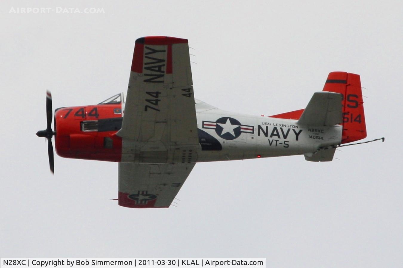 N28XC, 1954 North American T-28C Trojan C/N 226-91 (140514), Departing Sun N Fun 2011 - Lakeland, FL