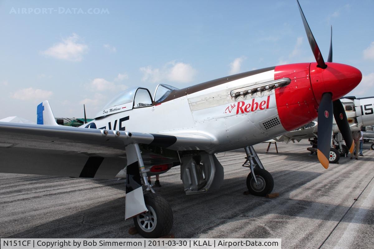 N151CF, 1944 North American P-51D Mustang C/N 44-84933N, On display at Sun N Fun 2011 - Lakeland, FL