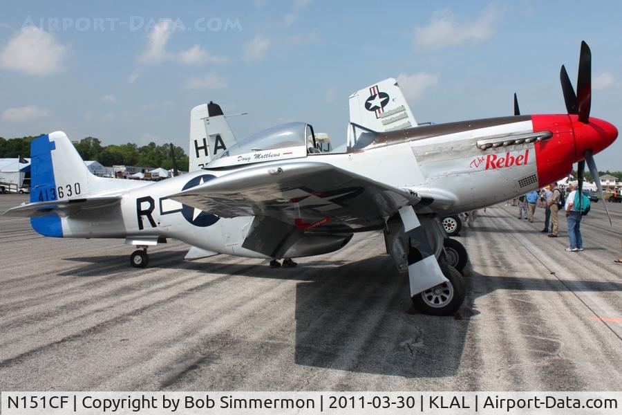 N151CF, 1944 North American P-51D Mustang C/N 44-84933N, On display at Sun N Fun 2011 - Lakeland, FL