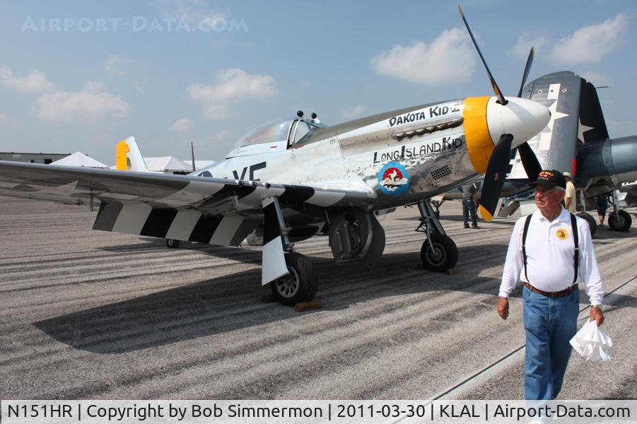 N151HR, 1945 North American P-51D Mustang C/N 12241064, On display at Sun N Fun 2011 - Lakeland, FL