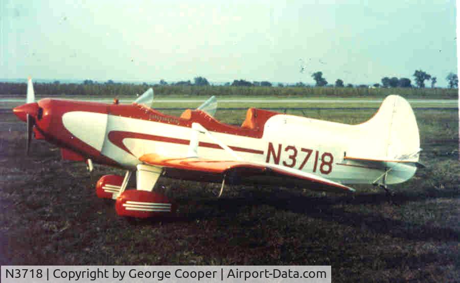 N3718, 1969 Spezio Sport DAL-1 Tuholer C/N 240, Tube and fabric construction. Lycoming 135 HP engine. Wings fold for towing.
