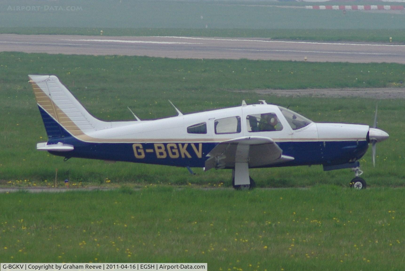G-BGKV, 1977 Piper PA-28R-201 Cherokee Arrow III C/N 28R-7737156, On a hazy morning.