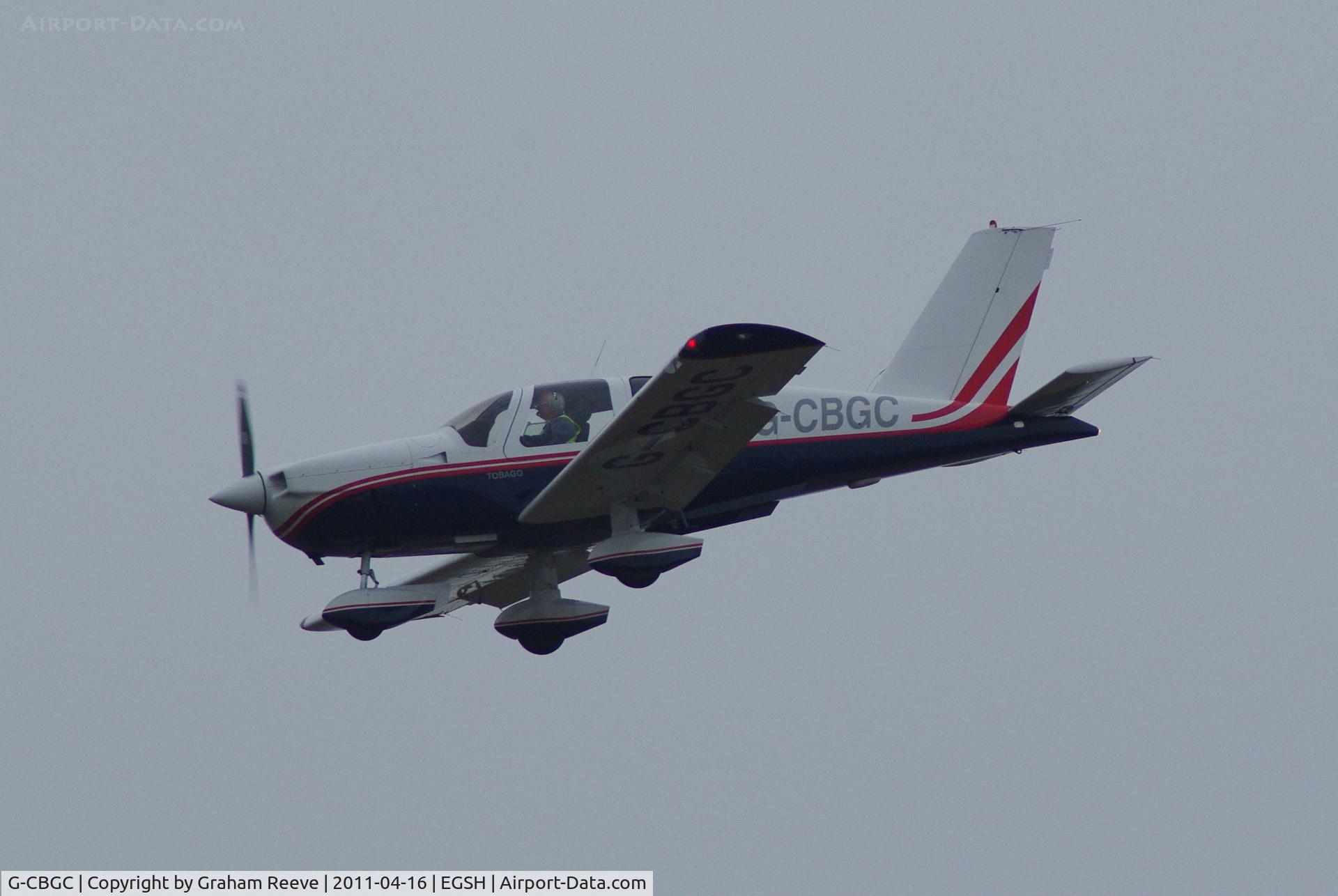 G-CBGC, 1993 Socata TB-10 Tobago C/N 1584, Landing at Norwich.