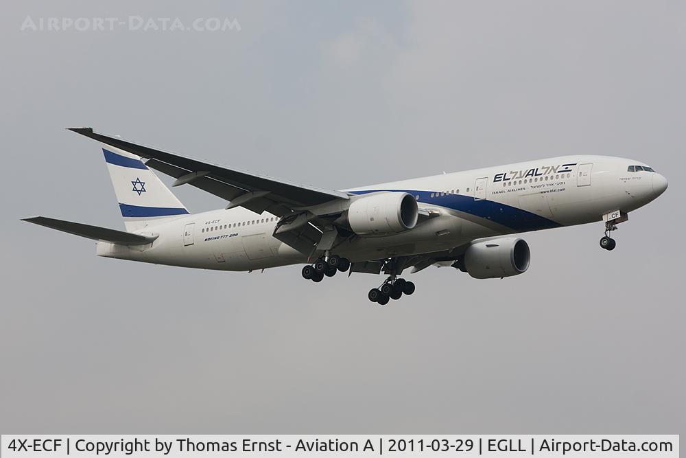 4X-ECF, 2007 Boeing 777-258/ER C/N 36084, finals 09L