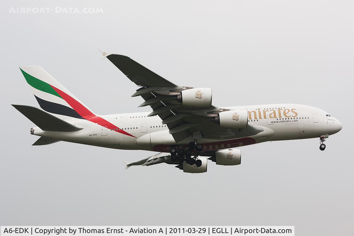 A6-EDK, 2010 Airbus A380-861 C/N 030, finals 09L