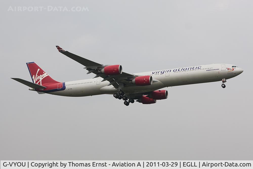G-VYOU, 2006 Airbus A340-642 C/N 765, finals 09L