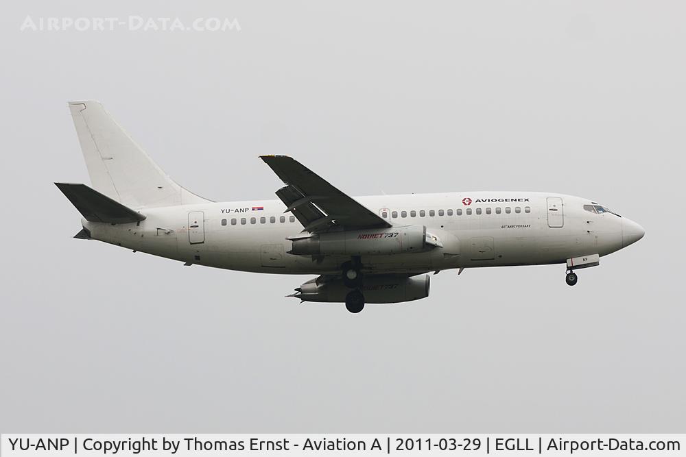 YU-ANP, 1987 Boeing 737-2K3 C/N 23912, finals 09L