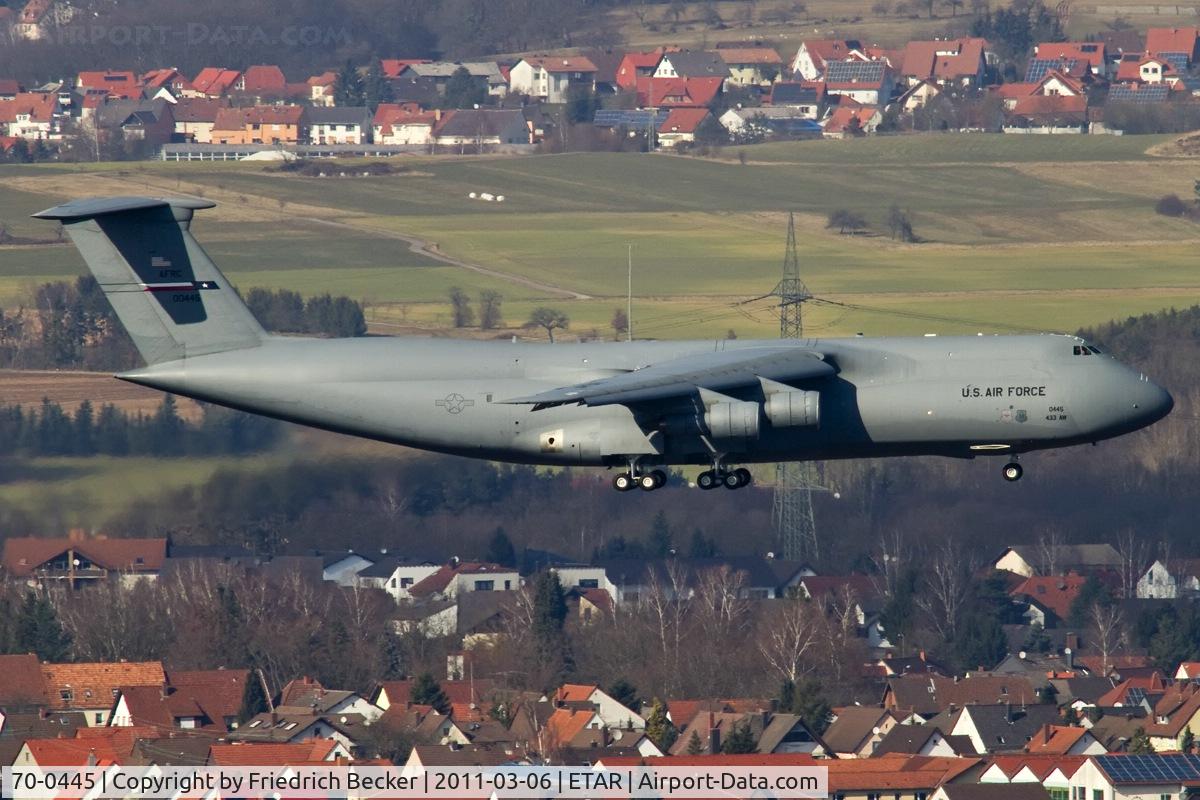 70-0445, 1970 Lockheed C-5A Galaxy C/N 500-0059, on final, Ramstein village in the background