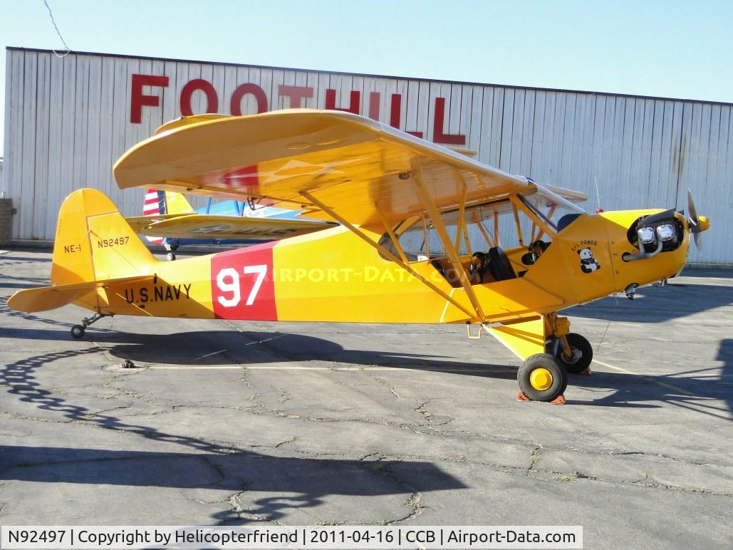 N92497, 1946 Piper J3C-65 Cub C/N 16921, Parked for display