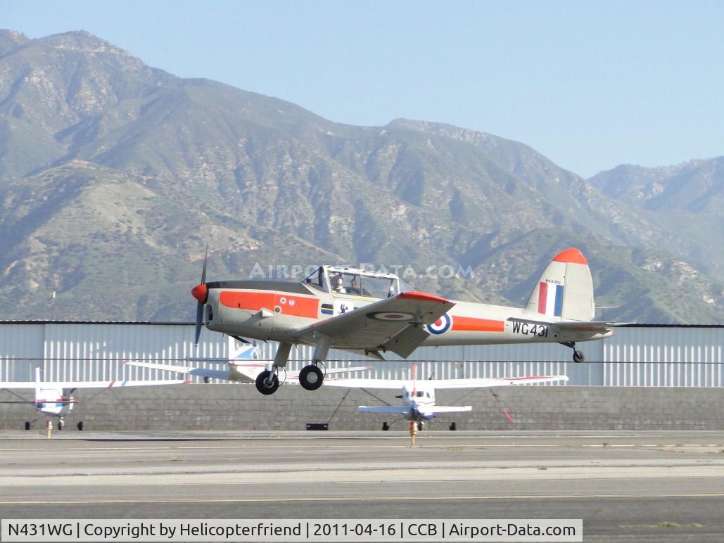 N431WG, 1951 De Havilland DHC-1 Chipmunk 22 C/N C1/0505, Landing before the CJ three ship flyover