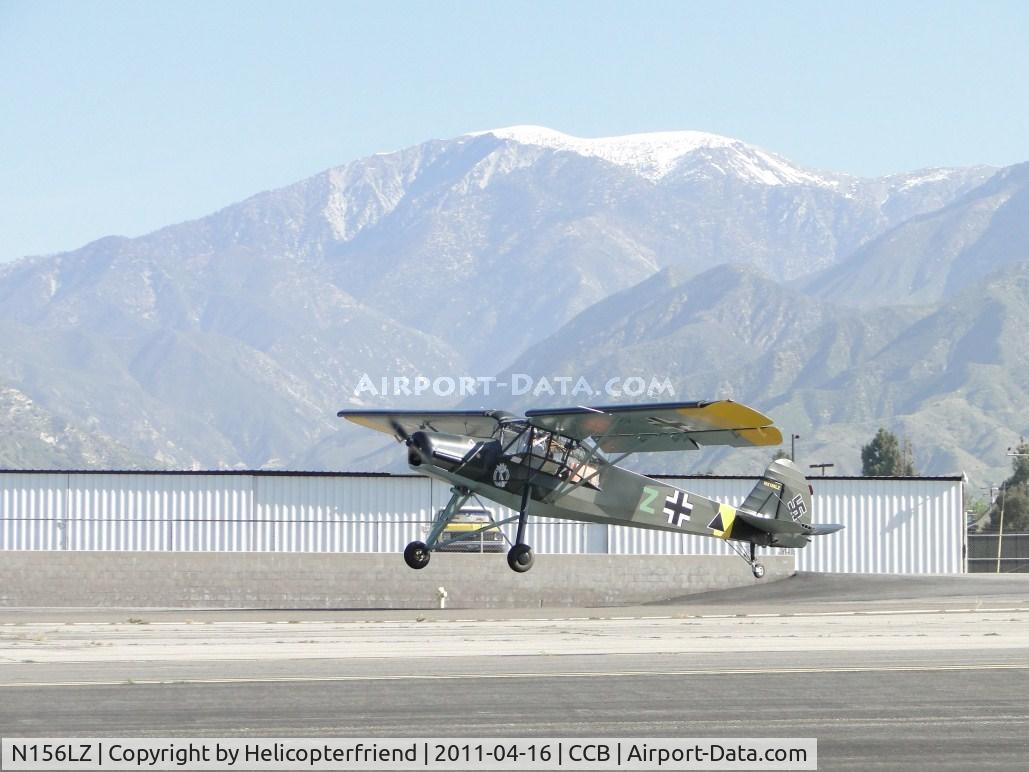 N156LZ, 2009 Fieseler Fi-156C Storch Replica C/N SA-001K, Touching down on runwy 24