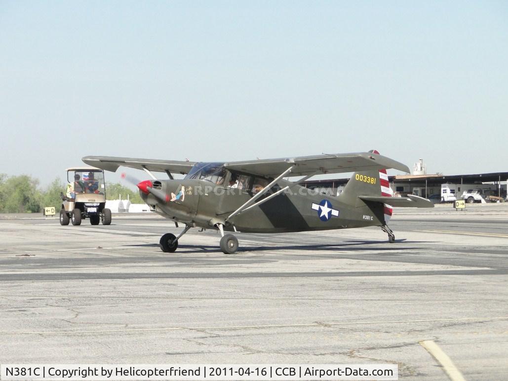 N381C, 1947 Stinson 108-2 Voyager C/N 108-3381, Taxiing into display area