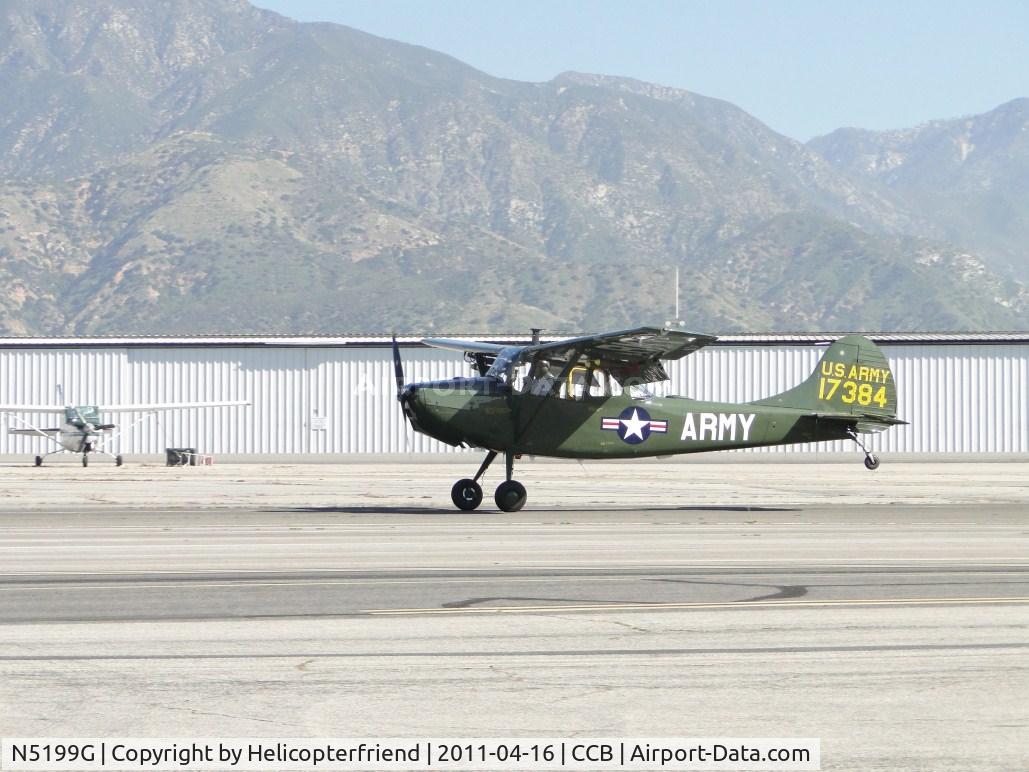 N5199G, 1953 Cessna 305A C/N 22118, Tail still up after touching down on runway 24
