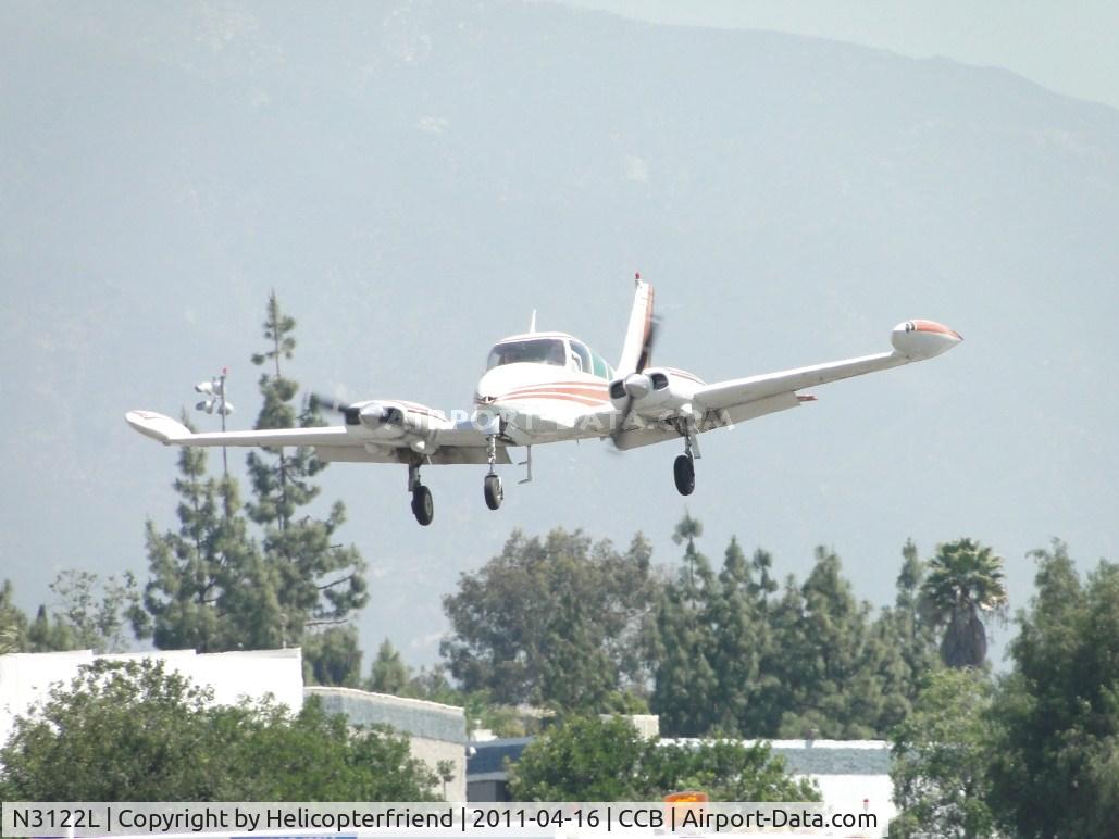 N3122L, 1965 Cessna 310J C/N 310J0122, Landing runway 24