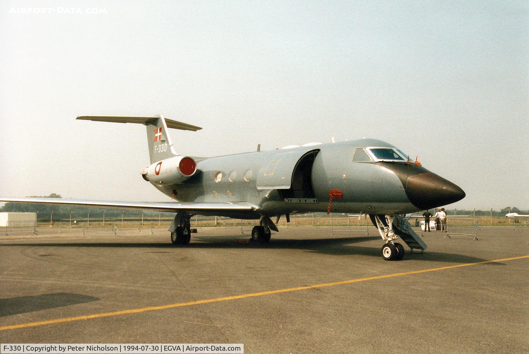 F-330, 1981 Grumman G1159A Gulfstream III C/N 330, Gulfstream III of Eskradille 721 Royal Danish Air Force at Vaerlose on display at the 1994 Intnl Air Tattoo at RAF Fairford.