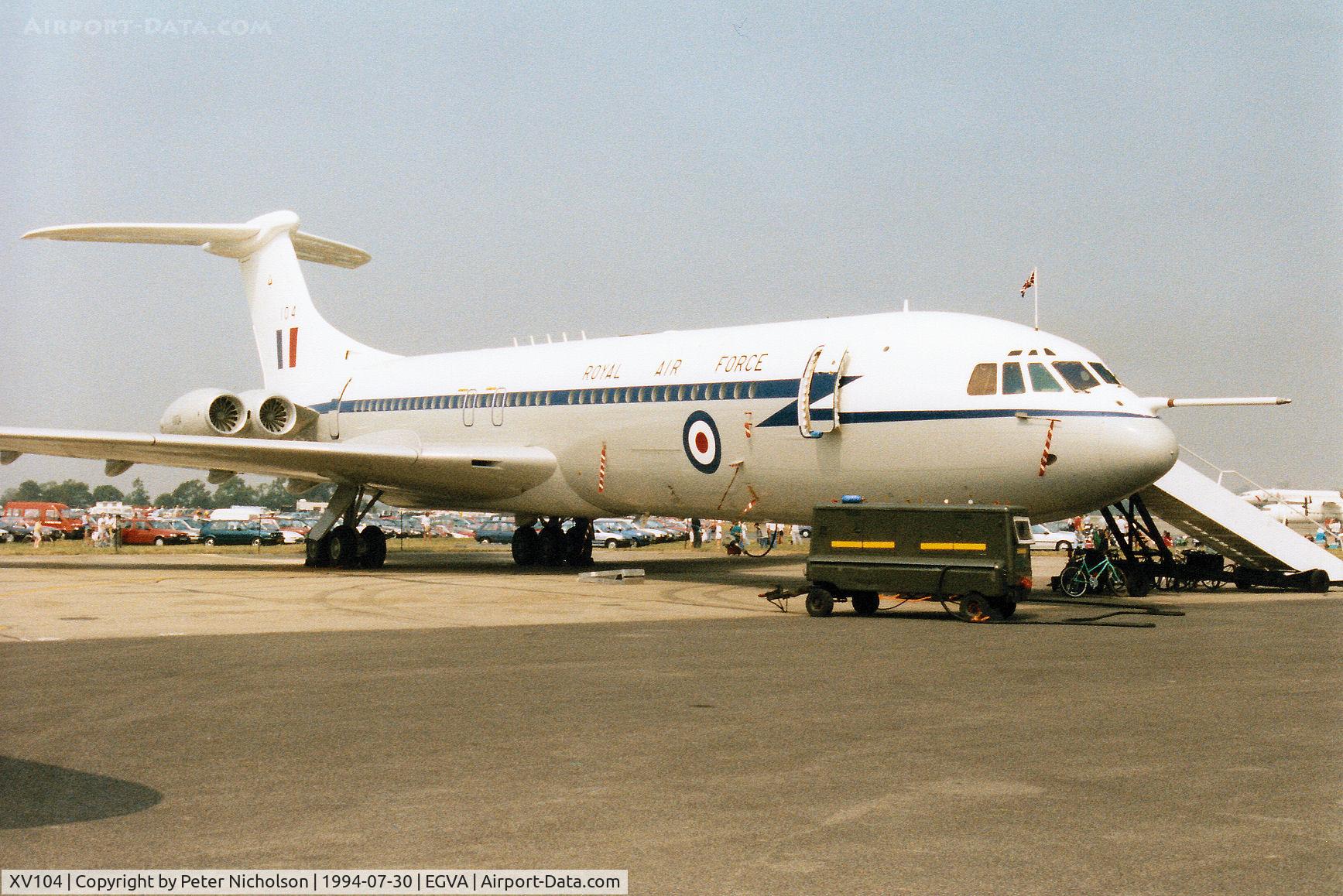 XV104, 1967 Vickers VC10 C.1K C/N 834, VC-10 C.IK, callsign Ascot 2104, of 10 Squadron based at RAF Brize Norton on display at the 1994 Intnl Air Tattoo at RAF Fairford.