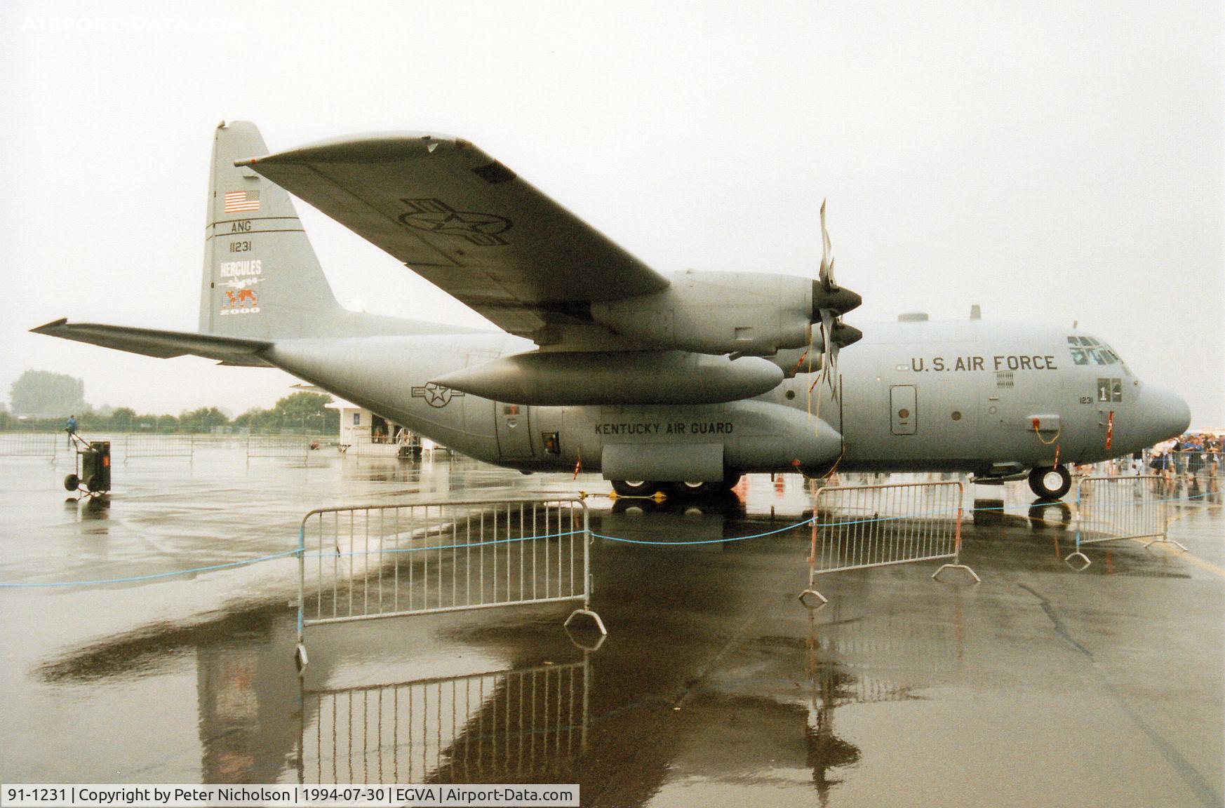 91-1231, 1992 Lockheed C-130H Hercules C/N 382-5278, C-130H Hercules, callsign Derby 94, of the Kentucky Air National Guard on display at the 1994 Intnl Air Tattoo at RAF Fairford.