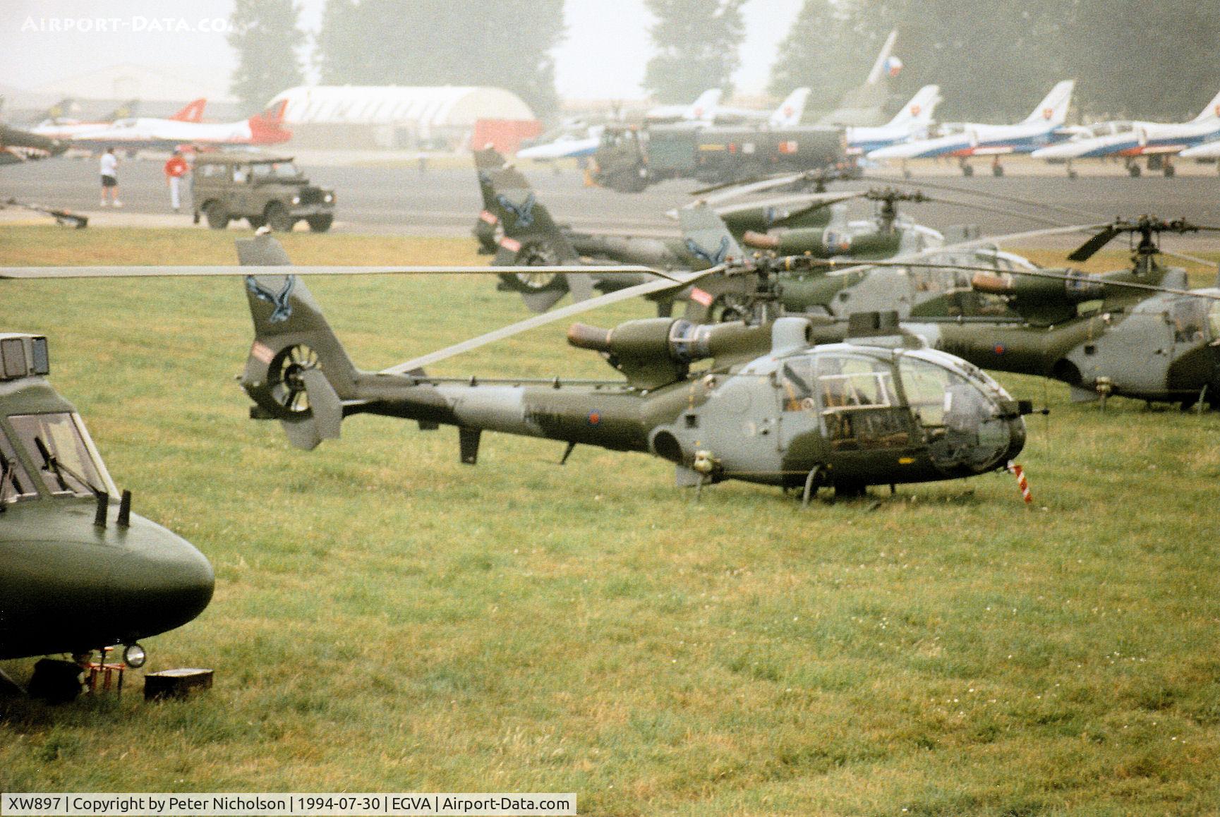 XW897, 1974 Westland SA-341B Gazelle AH1 C/N WA1178, Gazelle AH.1 of the Army Air Corps Blue Eagles display team at the 1994 Intnl Air Tattoo at RAF Fairford.