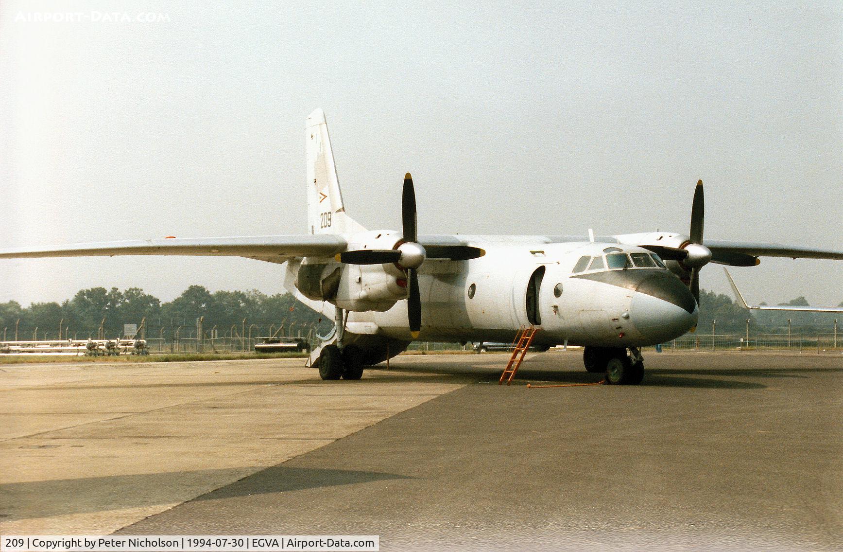 209, Antonov An-26 C/N 2209, Hungarian Air Force An-26 Curl on display at the 1994 Intnl Air Tattoo at RAF Fairford.