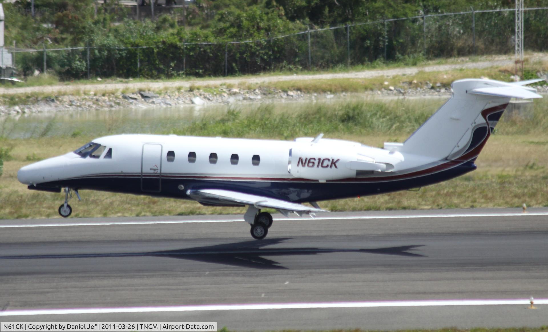 N61CK, 1988 Cessna 650 C/N 650-0150, N61CK landing at TNCM