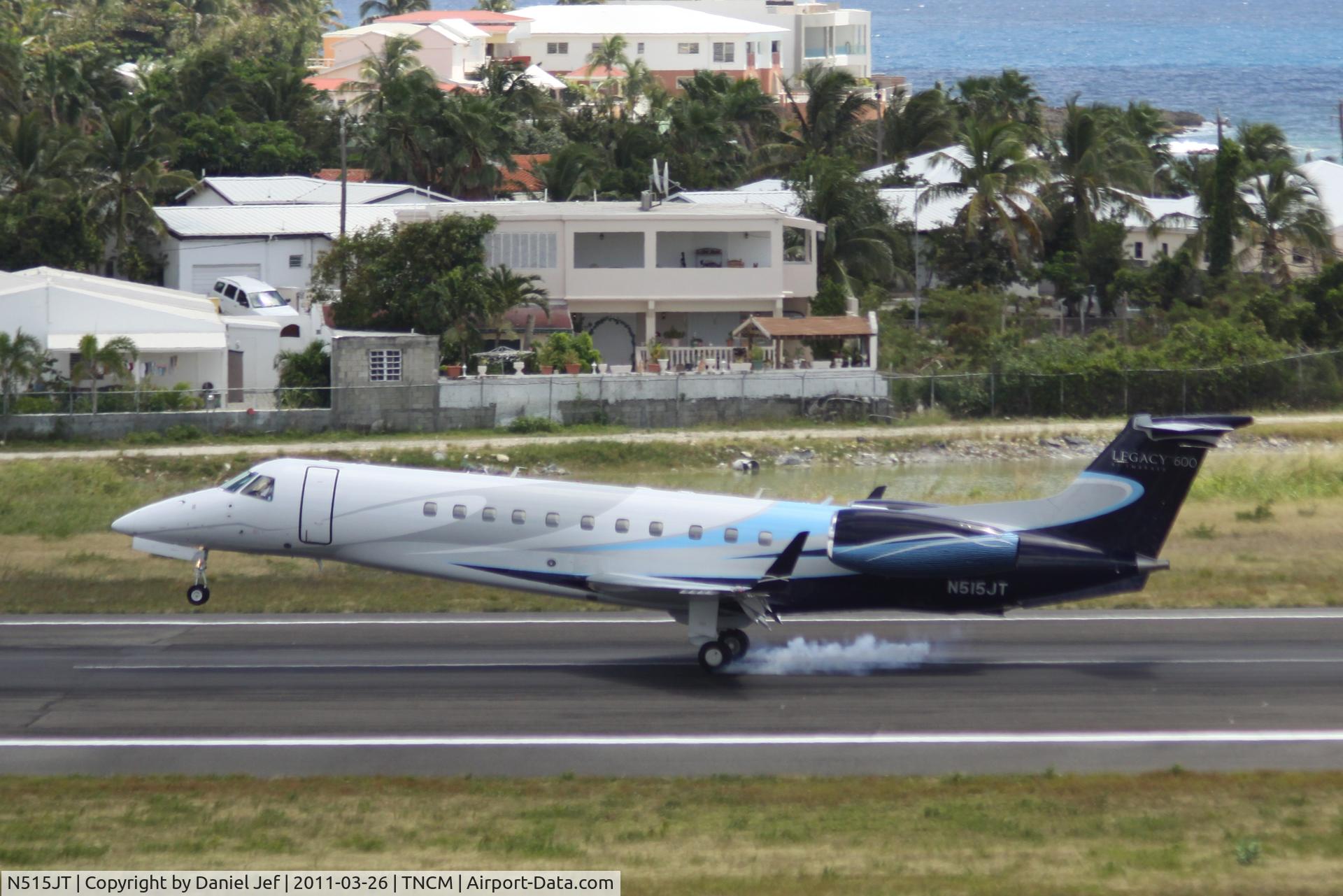 N515JT, 2006 Embraer EMB-135BJ Legacy C/N 14500950, N515JT landing at TNCM