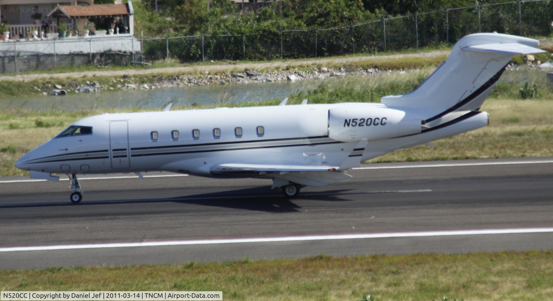 N520CC, Bombardier Challenger 300 (BD-100-1A10) C/N 20291, N520CC departing TNCM