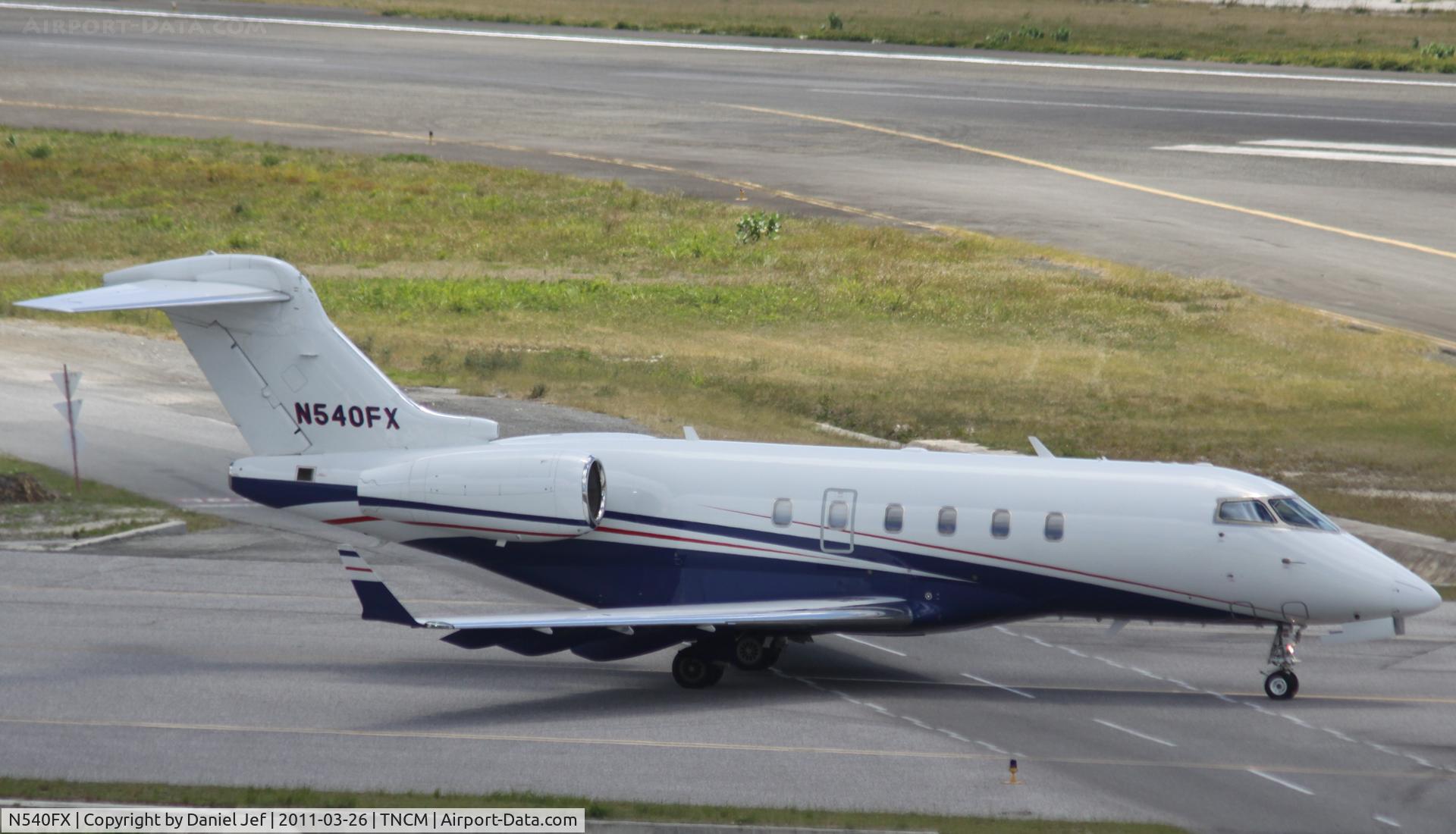 N540FX, 2008 Bombardier Challenger 300 (BD-100-1A10) C/N 20205, N540FX taxing for take off at TNCM