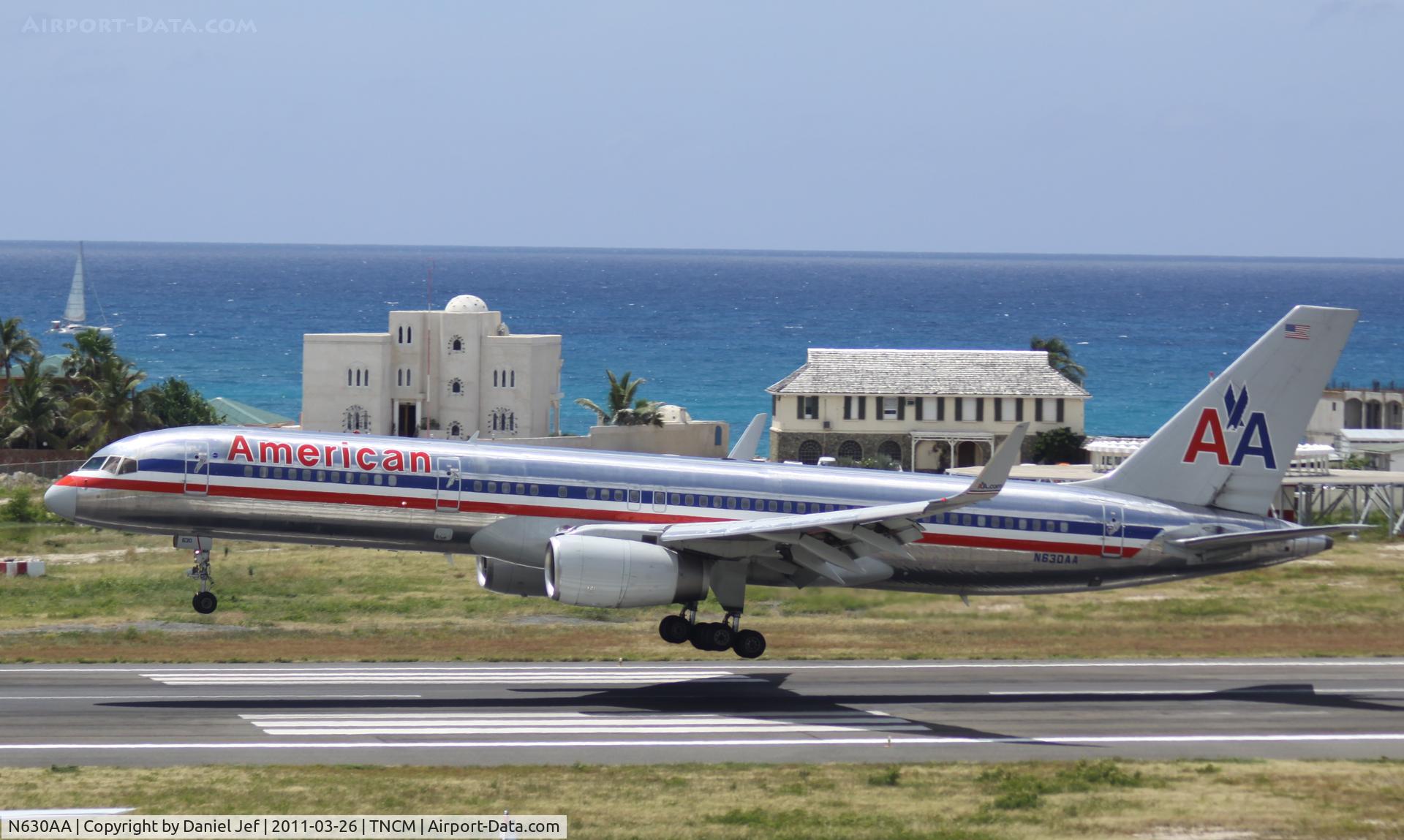N630AA, 1990 Boeing 757-223 C/N 24588, American airlines N630AA landing at TNCM