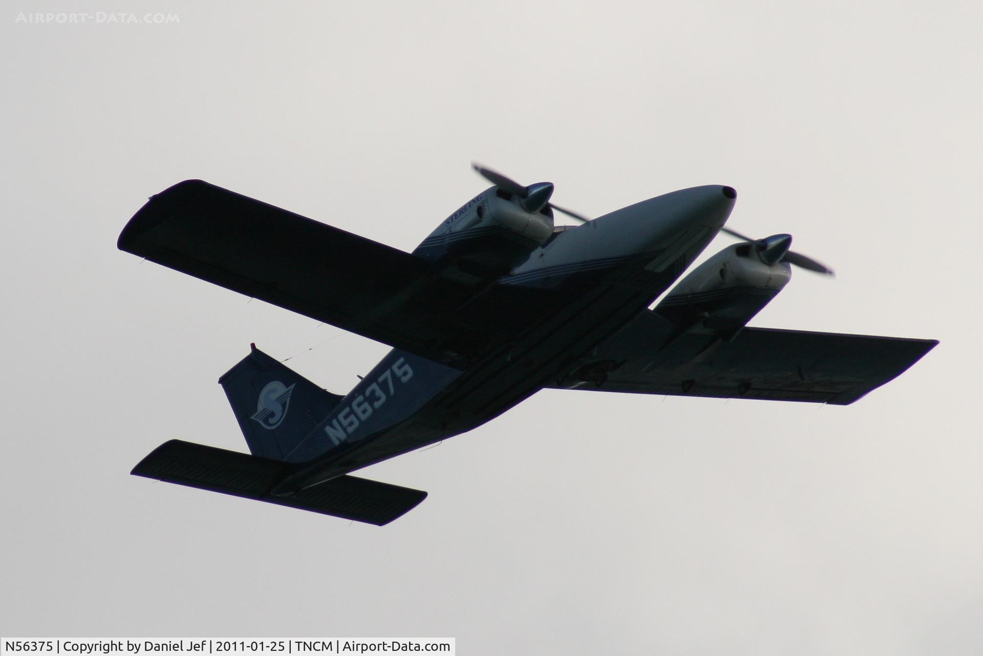 N56375, 1973 Piper PA-34-200 C/N 34-73-50323, N56375 departing TNCM