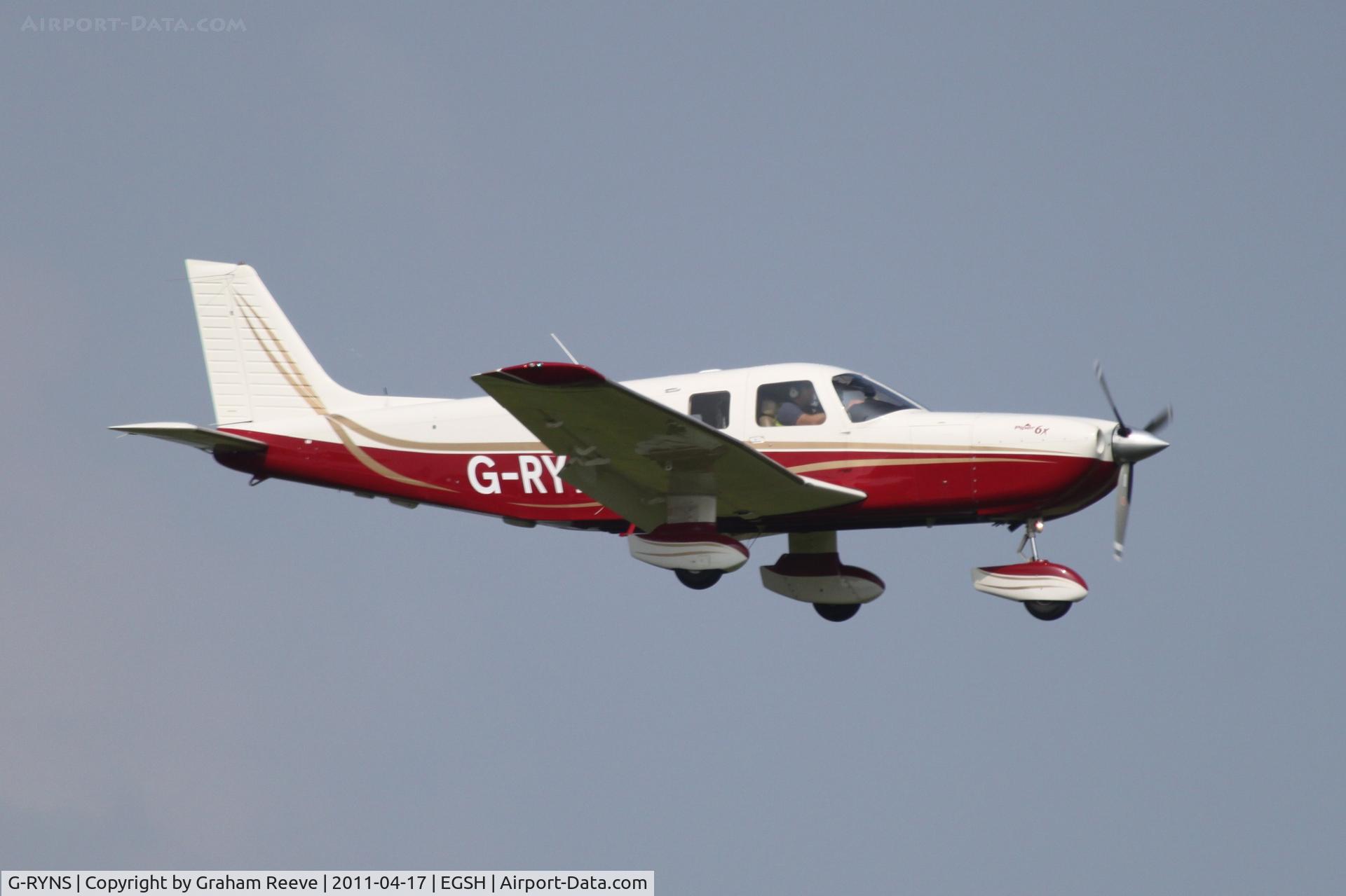 G-RYNS, 2007 Piper PA-32-301FT 6X Saratoga C/N 3232071, About to touch down.