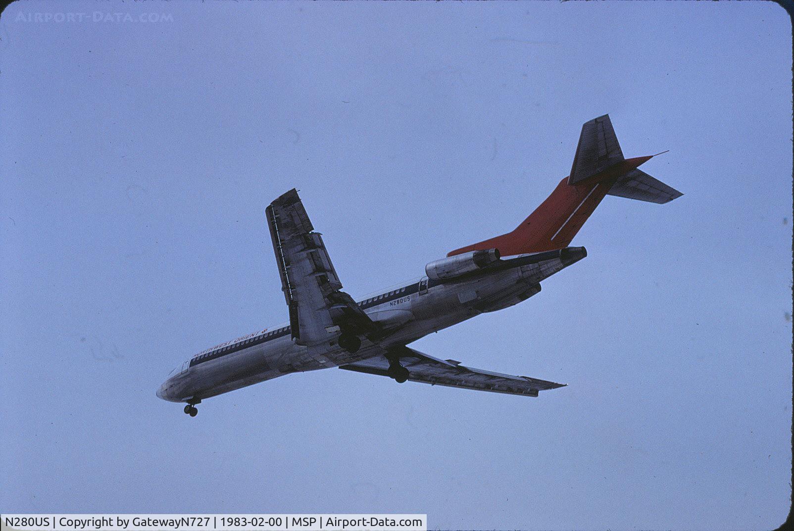 N280US, 1975 Boeing 727-251 C/N 21159, Mfd 12/1975, flew for NW for 20 years, then briefly with TransMeridian. Parted out at KAEX.