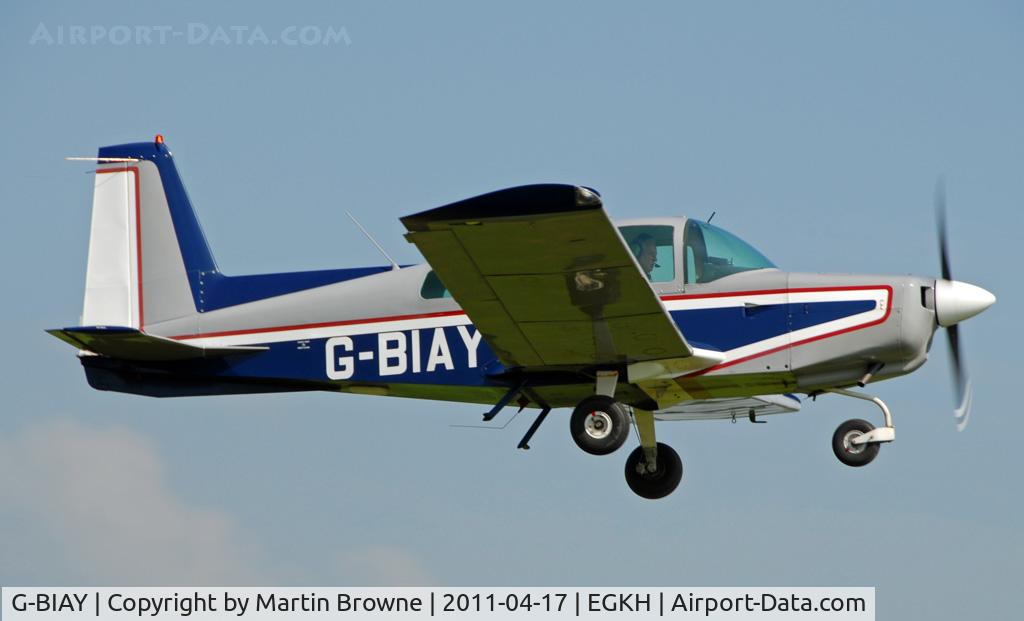 G-BIAY, 1973 Grumman American AA-5 Traveler C/N AA5-0423, SHOT AT HEADCORN