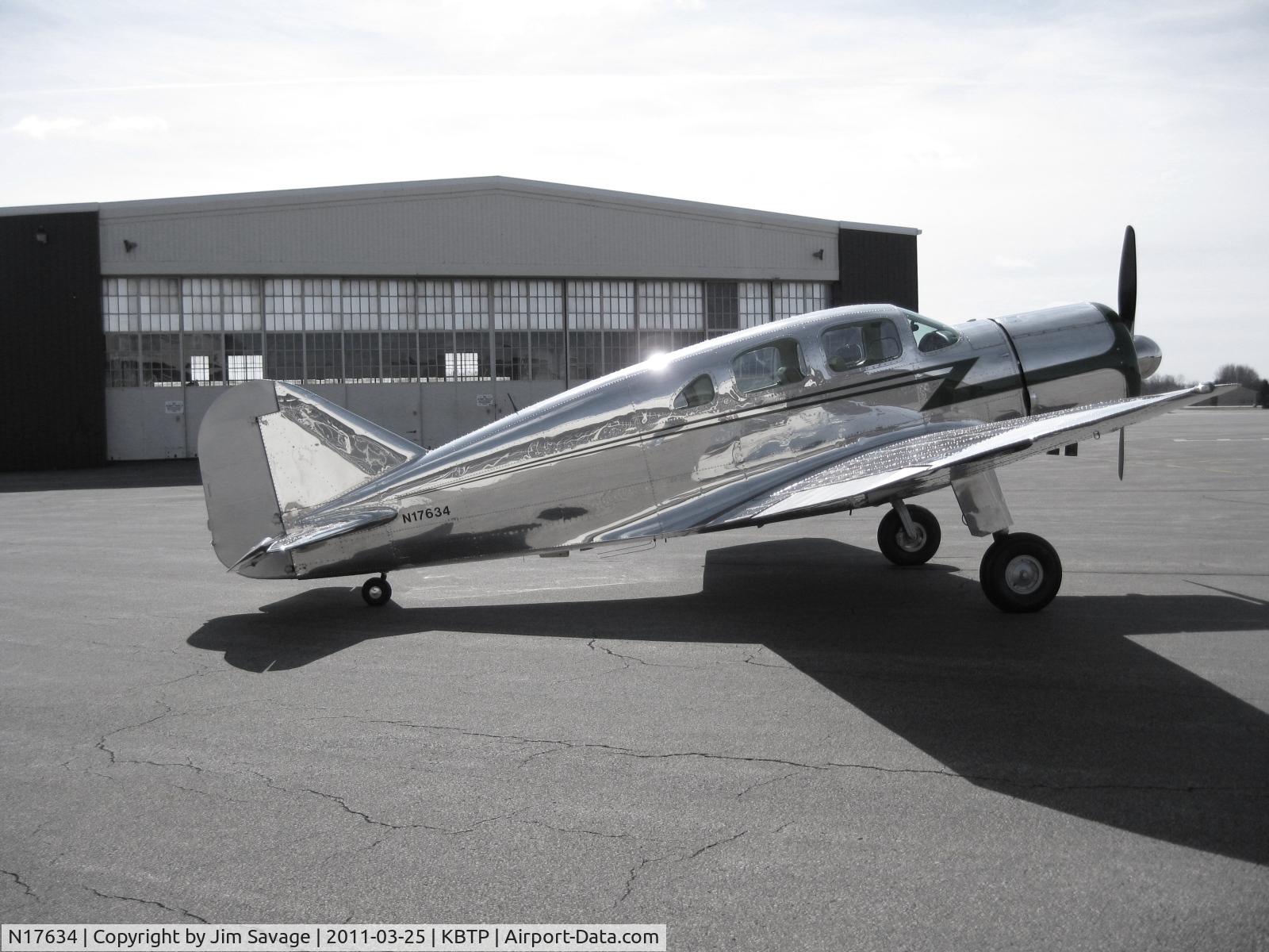 N17634, 1939 Spartan 7W Executive C/N 17, Beautiful 1939 Spartan Executive 7W photographed in front of a hangar built by TWA in the 1930's.