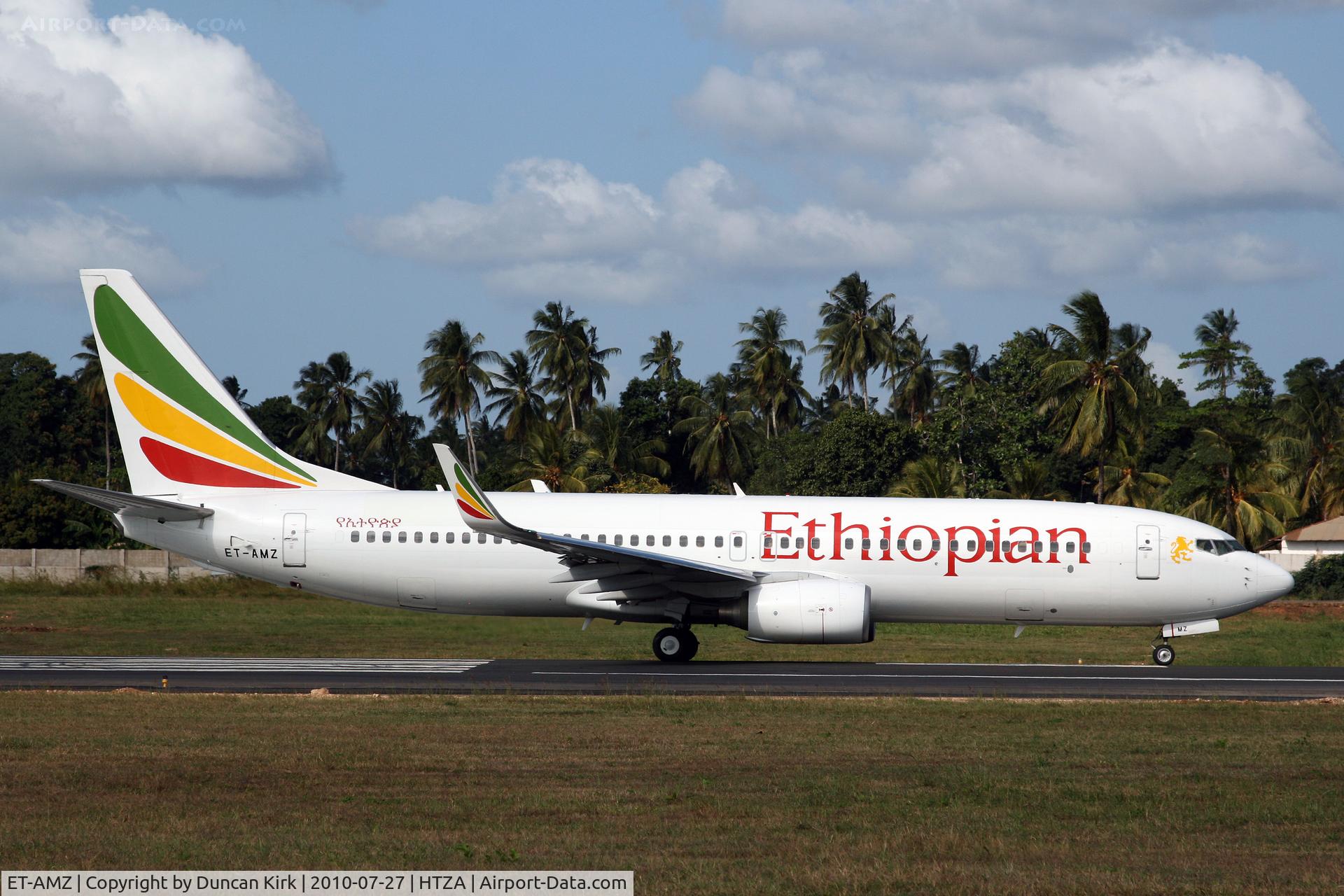 ET-AMZ, 2007 Boeing 737-8BK C/N 29646, Ethiopian has scheduled flights in to Zanzibar.