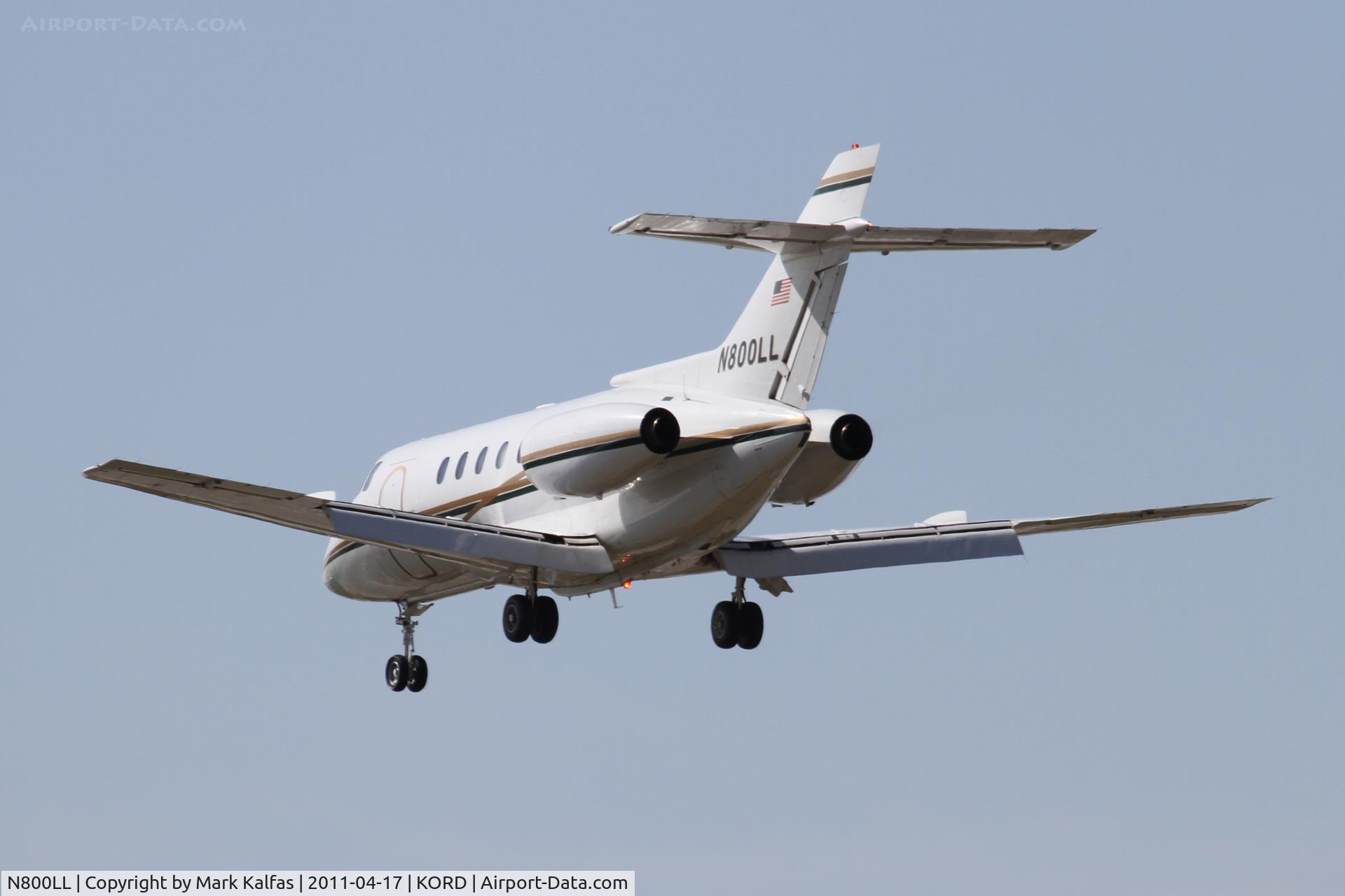 N800LL, 1986 British Aerospace BAe.125-800A C/N 258079, BAE 125-800A, arriving from KSAT, RWY 28 KORD.