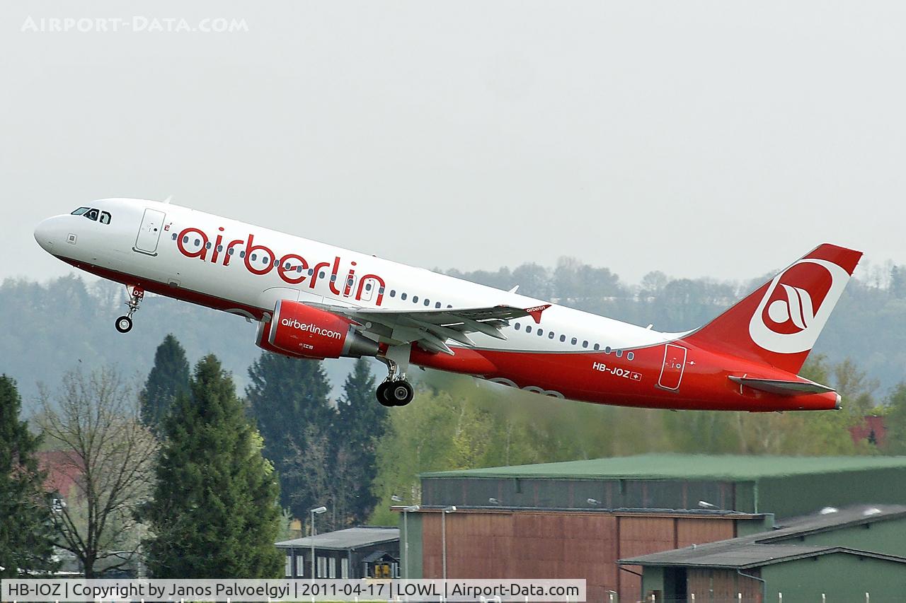 HB-IOZ, 2010 Airbus A320-214 C/N 4294, Air Berlin (Belair) Airbus A320-214 take off in LOWL/LNZ
