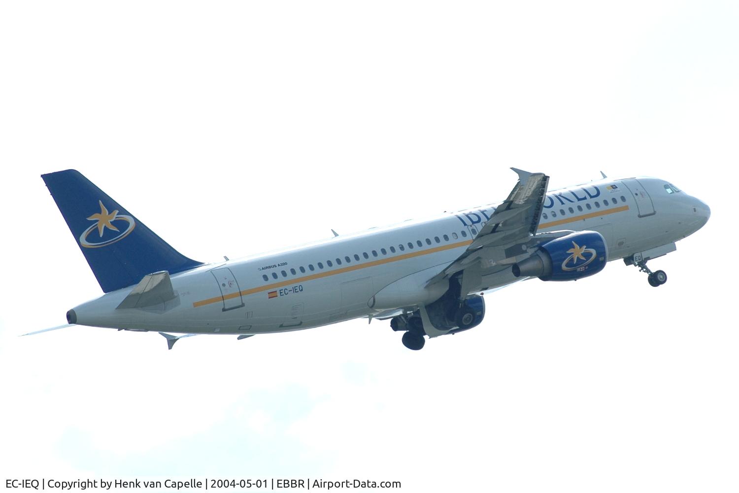 EC-IEQ, 2002 Airbus A320-214 C/N 1767, Iberworld A320 taking off from Brussels airport.