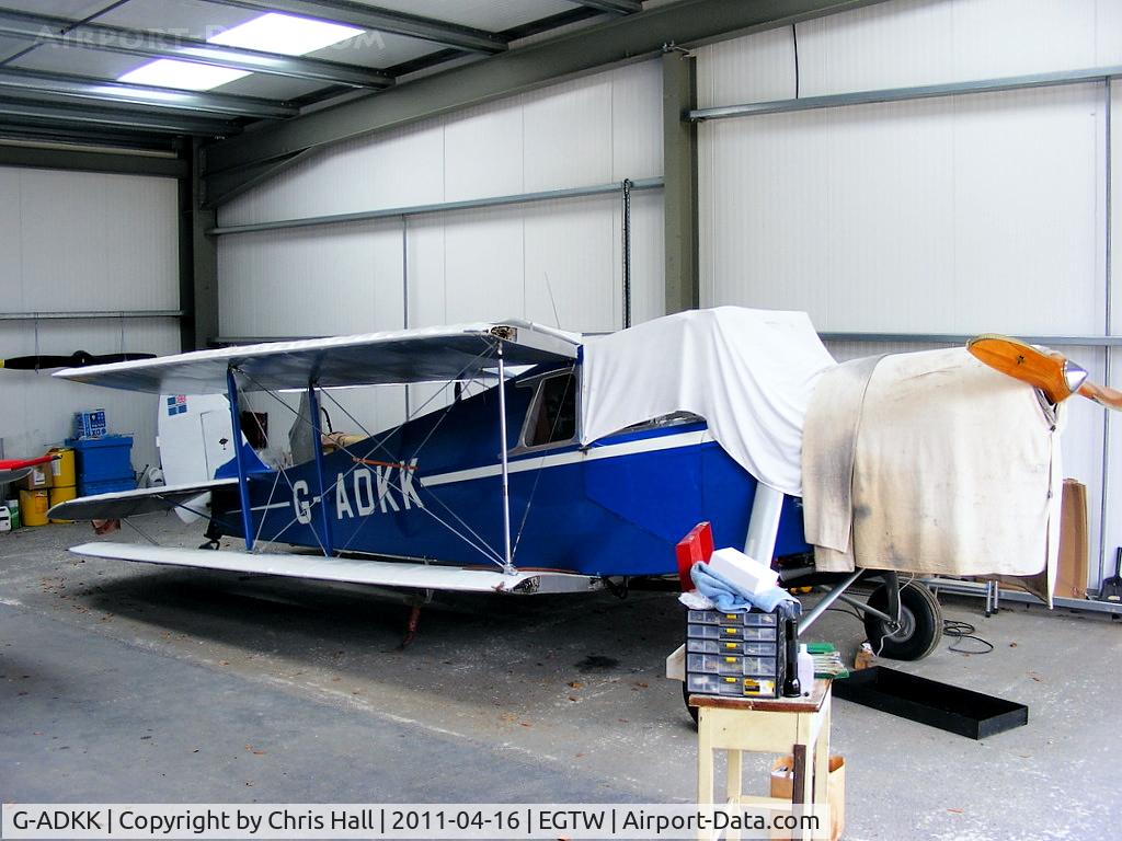 G-ADKK, 1935 De Havilland DH.87B Hornet Moth C/N 8033, at Oaksey Park
