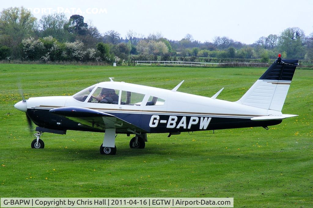 G-BAPW, 1968 Piper PA-28R-180 Cherokee Arrow C/N 28R-30697, at Oaksey Park