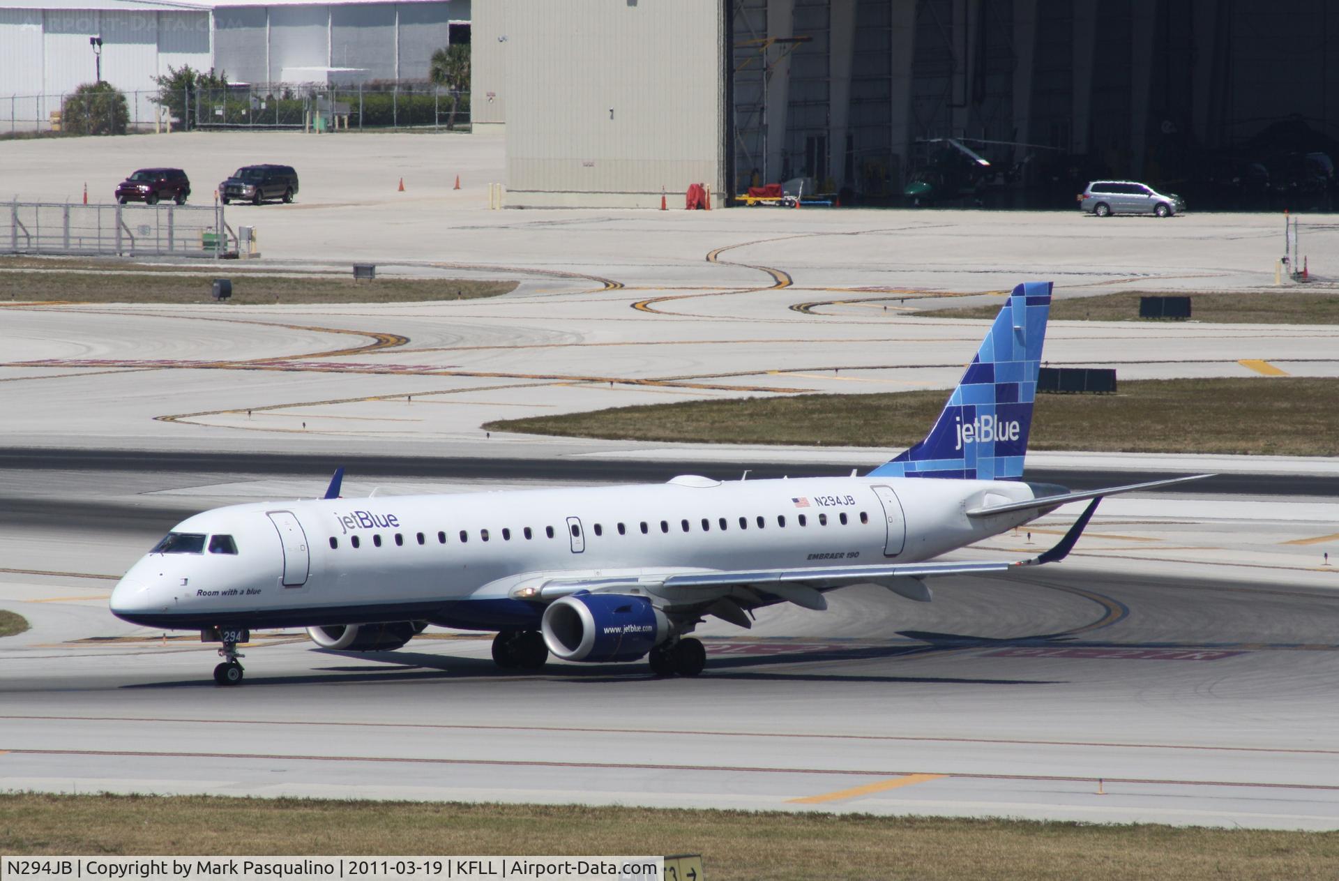 N294JB, 2008 Embraer ERJ-190-100 IGW 190AR C/N 19000185, ERJ 190-100 IGW