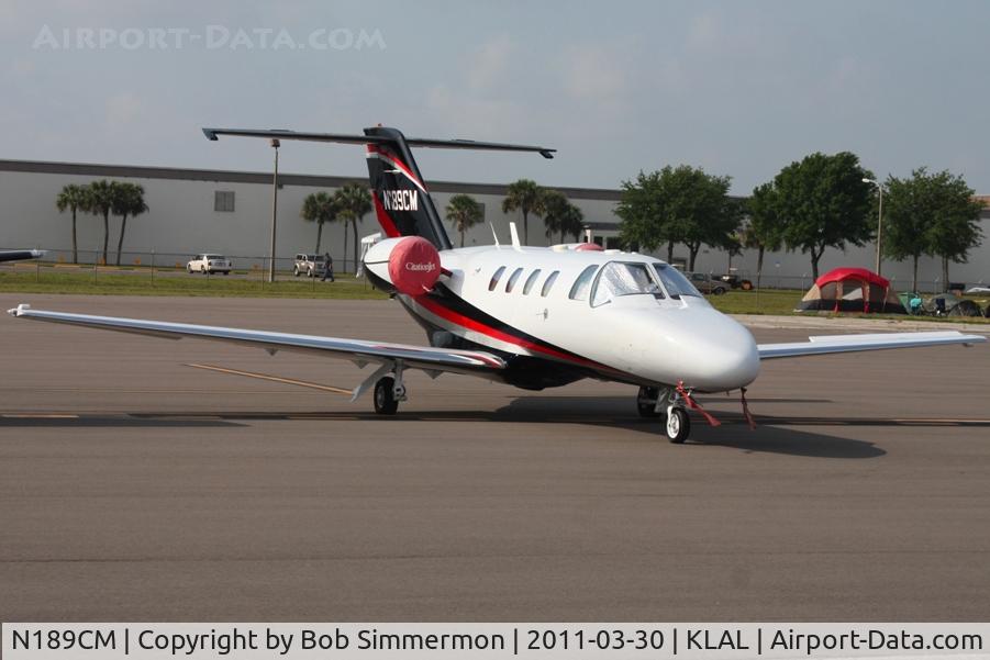 N189CM, 1997 Cessna 525 CitationJet C/N 525-0189, On the ramp at Lakeland, FL during Sun N Fun 2011