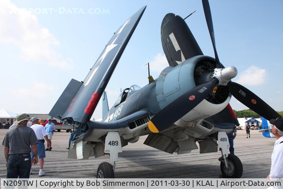 N209TW, Goodyear FG-1D Corsair C/N 3750, All folded up and on display at Sun N Fun 2011 - Lakeland, FL