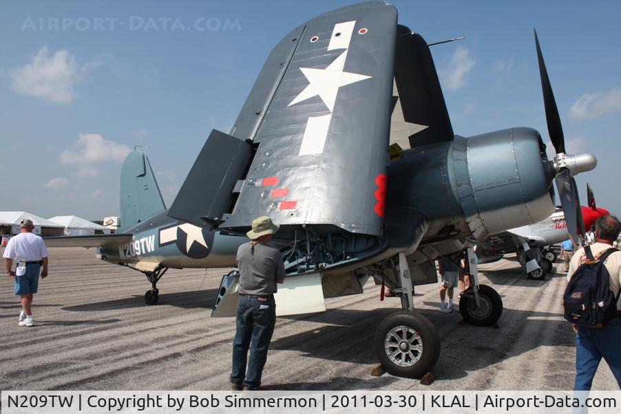 N209TW, Goodyear FG-1D Corsair C/N 3750, All folded up and on display at Sun N Fun 2011 - Lakeland, FL