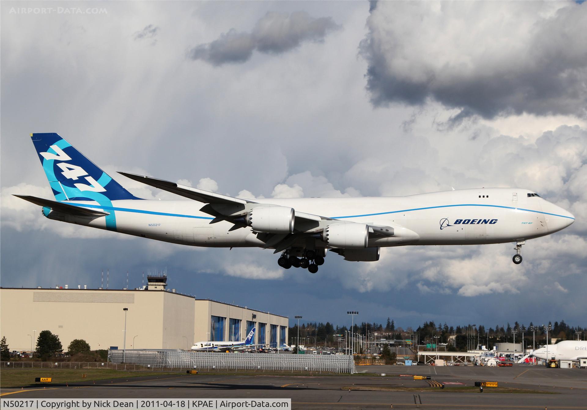N50217, 2010 Boeing 747-8R7F C/N 35806, KPAE Boeing 522 returning this afternoon.