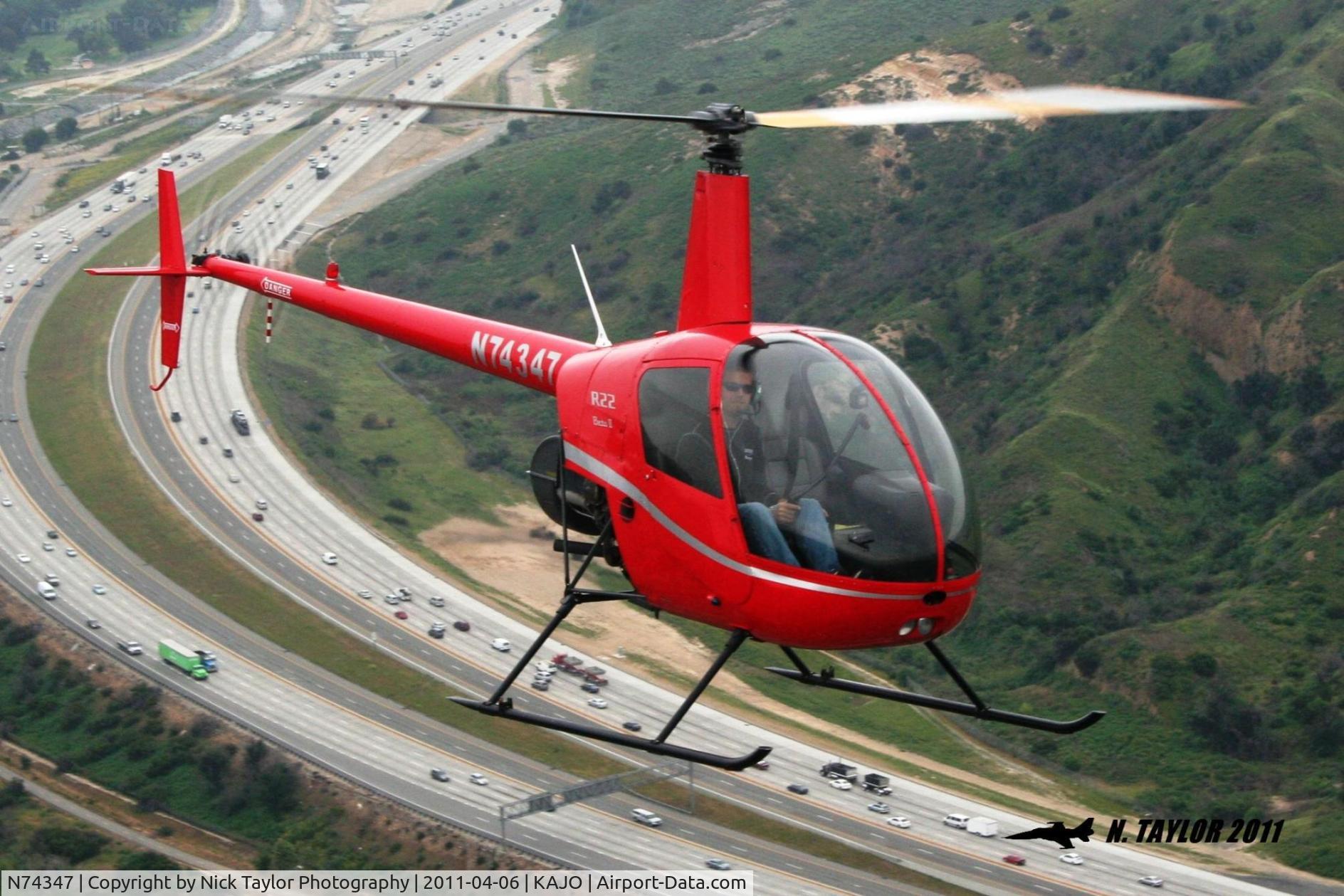 N74347, 2005 Robinson R22 Beta C/N 3759, Air to Air over the Corona area